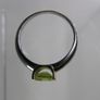 9ct White & Yellow Gold Peridot Ring, Modernist Two-Tone Design, Size P, 3.3g, Fully Hallmarked Image 5
