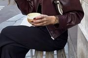 Brand New Burgundy Leather Jacket Size M