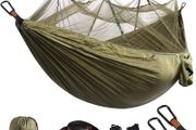 NEW SALE | Travel Bug Net Camping Hammock | 300kg Load Capacity,(275 x 140 cm) Breathable,Quick-drying Parachute Nylon | 2 x Premium Carabiners,4 x Nylon Slings Included | For Outdoor Indoor Garden
