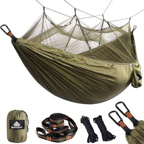NEW SALE | Travel Bug Net Camping Hammock | 300kg Load Capacity,(275 x 140 cm) Breathable,Quick-drying Parachute Nylon | 2 x Premium Carabiners,4 x Nylon Slings Included | For Outdoor Indoor Garden