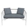 Patio Furniture Set, 4 Pieces, Rocking Function, Seat Cushions, Poly Rattan, Metal Frame, Gray Image 3