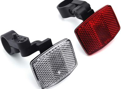 MFC PRO Quality Bike Front&Rear Reflectors Kit for Handlebar and Seatpost (RED+White)