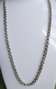 Vintage Sterling Silver 925 Heavy Rolo chain. Length 17" Weight 18,26g. Good quality. C1990s. Hallmark 925