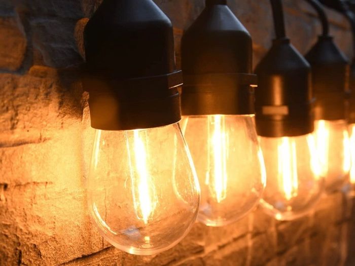 Festoon Lights Outdoor String Lights 48FT with 15+3 Plastic Bulbs IP65 Festoon Lights Mains Powered Patio Lights (FREE POSTAGE)