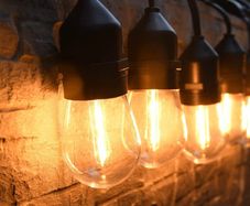 Festoon Lights Outdoor String Lights 48FT with 15+3 Plastic Bulbs IP65 Festoon Lights Mains Powered Patio Lights (FREE POSTAGE)