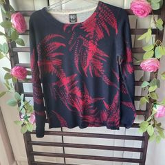 jumper 100% cashmere jumper navy and red size medium Irish design kdk