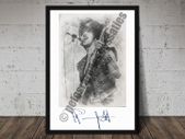 Phil Lynott Art Print Sketch with Replica Auyograph