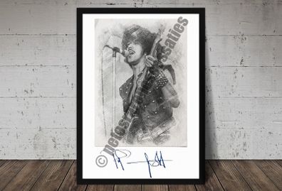 Phil Lynott Art Print Sketch with Replica Auyograph