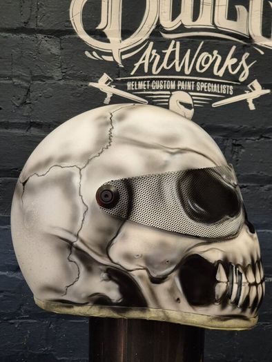 Custom painted motorcycle helmet