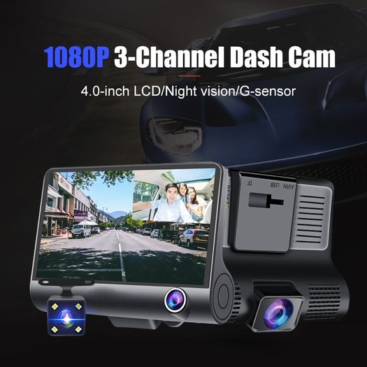 Dashcam 3 channel 1080p