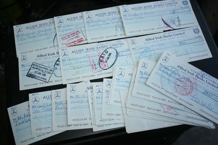 Vintage Cheque Forms - Used - Allied Irish Bank