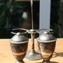 Vintage silver plated Kitchen Decor, Salt and Pepper Shakers Set Image 5