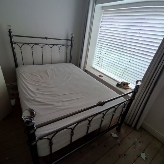 Double nickel & "crystal" bed frame