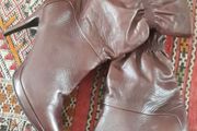 Rushed Cuff Leather Boots