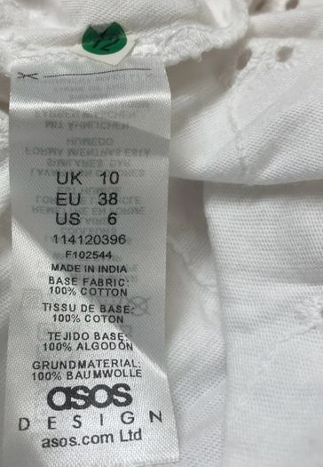 ASOS 100% cotton summer mini dress UK 10