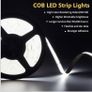 12V COB LED Strip Lights 5M, 6000K Daylight White High Density 480LEDs/M, CRI90+ 8mm Width, Flexible Cuttable, Dotless LED Tape Lights for Under Cabinet Kitchen Lighting (No Power Supply) Image 2