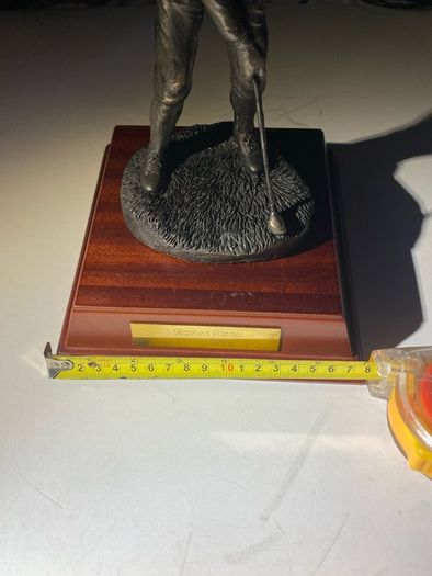 Signed Tom Mackie Sculpture Of A Golfer, Cold Cast Bronze