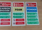 fire extinguisher ID signs