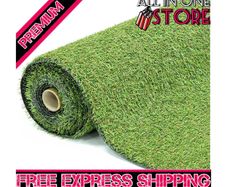 4m x 1m 15mm Pile High Artificial Grass/Light Green Astro Turf/High Density Fake Grass (FREE SHIPPING)