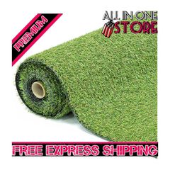 4m x 1m 15mm Pile High Artificial Grass/Light Green Astro Turf/High Density Fake Grass (FREE SHIPPING)