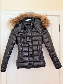 Faux Moncler Women's Jacket with Faux Fur Hood - size 1