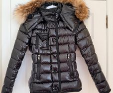 Faux Moncler Women's Jacket with Faux Fur Hood - size 1
