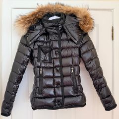 Faux Moncler Women's Jacket with Faux Fur Hood - size 1