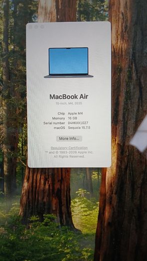 APPLE MacBook Air 15" (2025) - M4, 256 GB SSD, Midnight Maximum capacity :100% Cycle count: 91