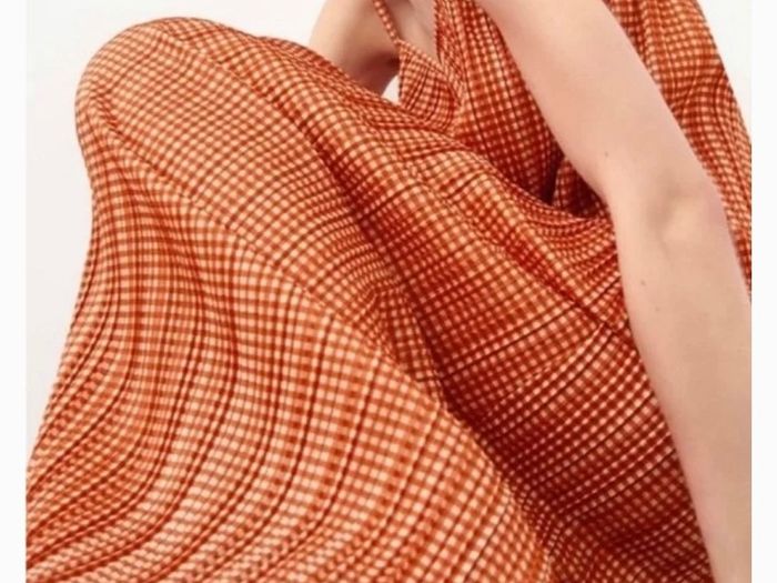 Zara orange gingham midi summer dress