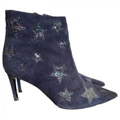 Dune navy sparkle boots