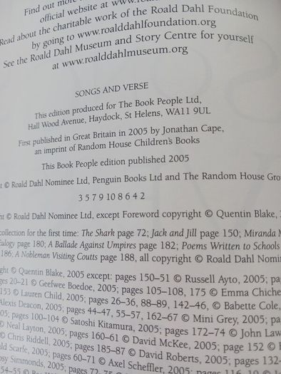 Roald Dahl/ Songs & Verses /2005