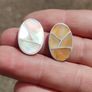 Vintage Mother of Pearl Sterling Silver Earrings Image 2