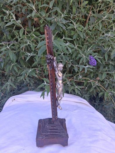Art Nouveau Tramp Art Crucifix(Possibly WW1)