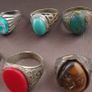 Antique Handmade Mix Brass with Mix Stone Glass Rings Lot Of 15 Image 4