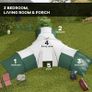 6-9 Man Tent with Bedrooms and Living Room, Accessories Included Image 3