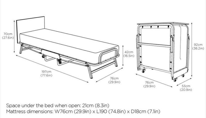 Jay-Be Crown Premier Single Folding Bed