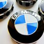 Set of 4 brand new 56mm BMW Classic BLUE / WHITE alloy wheel caps 56 Image 3