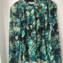 Inwear Copenhagen Sheer Blouse Green Floaty Flower size 8 Image 2