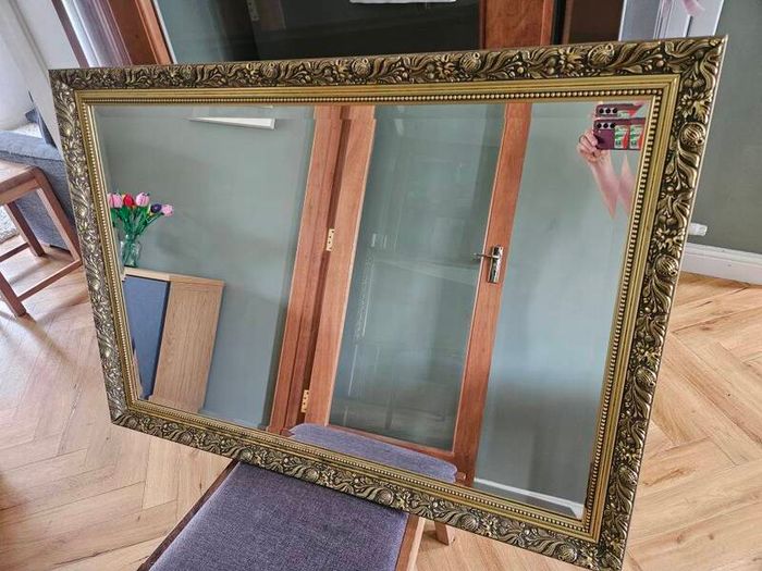 Mirror, antique gold