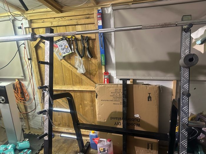 Olympic weights and rack