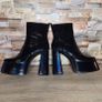 Black Chameleon Waterproof Ultra High Platform Ankle Boots, size 40 Image 3