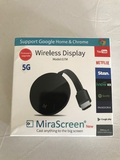 Mirascreen G7M 5G WiFi Display Dongle 4K Wireless HDMI Display Receiver Compatible with iOS MacOS Android Windows to TV Projector Display - FREE Delivery