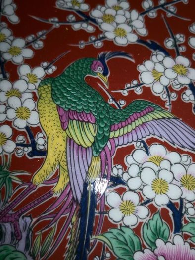 Stunning large Chinese plate with birds