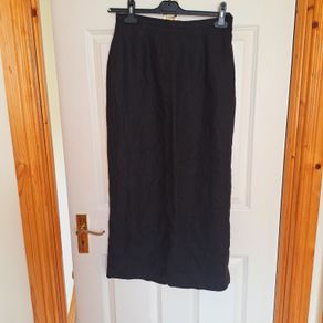 Endora Black Linen Skirt - Size 12