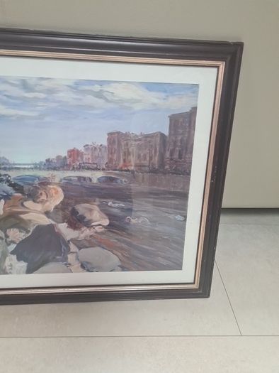Vintage framed print of Jack B Yeats Liffey Swim