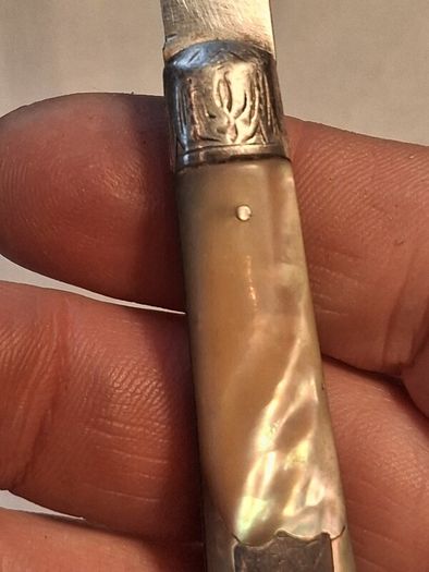 6 Inch Sterling Silver Mother of Pearl Victorian Fruit Knife