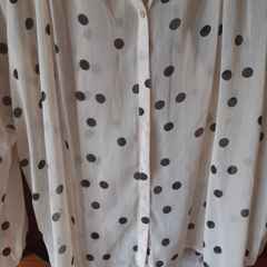 womens blouse size 20 cream Black spots