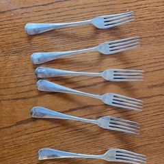 Set of 6 Solid Silver Forks (450g)
