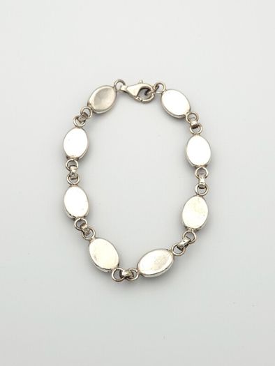 Vintage 925 Sterling Silver & Dark Brown Natural Baltic Amber Bracelet