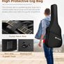 4/4 Acoustic Guitar Beginner Set Adult Full Size Cutaway Folk Guitar Starter Kit 41 inches with Gig Bag, Picks, Strings, Capo, Tuner, Strap, Pickguard, Black Image 7